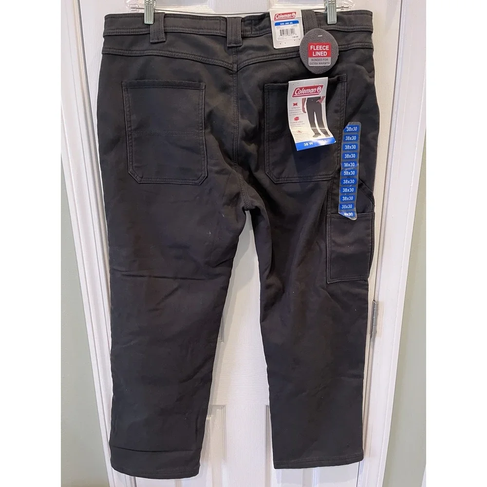 NWT Coleman Fleece Lined Stretch Tear Resistant Utility Pants Mens 38x30 Phantom